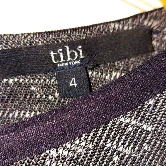 Tibi Black Ribbed Knit Dress Sz 4 - Picture 5 of 11